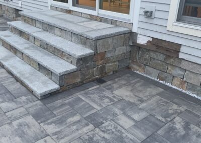 Stone Paver Patio and Steps in Middletown, CT